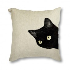 Peeping Black Kitty Cushion #2